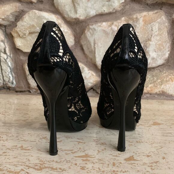 Alexander McQueen Orchid Lace peep toe pumps - Picture 4 of 8